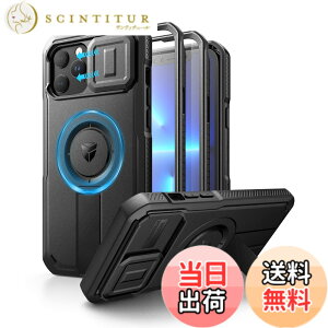 �y���������zDexnor iPhone 12 Pro Max��13 Pro Max�p �}�O�l�b�g�P�[�X - �X���C�h���J�����J�o�[�������\�L�b�N�X�^���h��������ʕی�t�B�����t�� �ϏՌ� �w�r�[�f���[�e�B �P�[�X(�u���b�N)