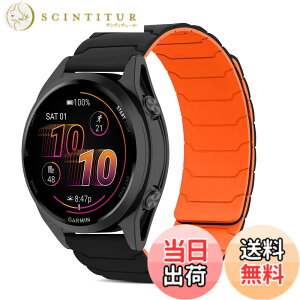 �y���������z[CiimWaa] 22mm �o���h for Garmin Venu 4/3 45mm/vivoactive 4/Venu2 �p �V���R�� ���v�o���h ���͂Ȏ��C �X�}�[�g�E�H�b�`���� �}�O�l�b�g �_�炩�� �����^ �j�����p ���K�� �x���g �K�[�~�� garm