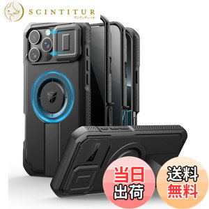 �y���������zDexnor iPhone 16 Pro Max�Ή� �X���C�h���J�����J�o�[�������\�L�b�N�X�^���h���̂������h�~�t�B�����t�� MagSafe�Ή� �ϏՌ��o���p�[�P�[�X�����C�ی�J�o�[ �u���b�N(�u���b�N)