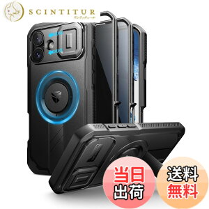 �y���������zDexnor iPhone 16 Plus�Ή� �X���C�h���J�����J�o�[�������\�L�b�N�X�^���h���̂������h�~�t�B�����t�� MagSafe�Ή� �ϏՌ��o���p�[�P�[�X�����C�ی�J�o�[ �u���b�N(�u���b�N)