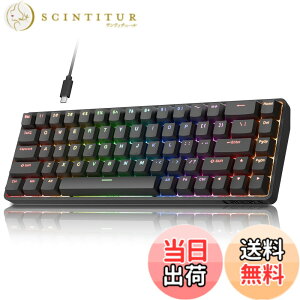 �y���������zDIERYA DK68C ���s�b�h�g���K�[ ���J�j�J���Q�[�~���O�L�[�{�[�h ���C�X�C�b�`�L�[�{�[�h RGB�o�b�N���C�g �L��Type-C �R���p�N�g 68�L�[ �S�L�[���Փ� Windows/Mac/Linux�Ή� �p��z�� (�u