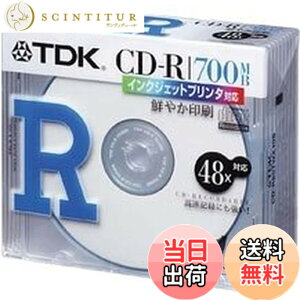 �y���������zTDK CD-R�f�[�^�p700MB 48�{���z���C�g�v�����^�u�� 5mm���P�[�X����10���p�b�N [CD-R80TWX10S]