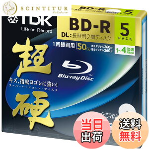 �y���������zTDK �^��p�u���[���C�f�B�X�N ���d�V���[�Y BD-R DL 50GB 1-4�{�� �z���C�g���C�h�v�����^�u�� 5���p�b�N 5mm�X�����P�[�X BRV50HCPWB5A