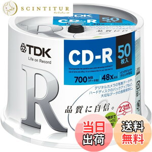 �y���������zTDK �f�[�^�pCD-R 700MB 48�{���Ή� �z���C�g���C�h�v�����^�u�� 50���X�s���h�� CD-R80PWDX50PE