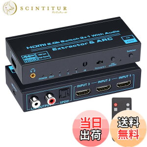 �y���������zBLUPOW 4K60Hz�EHDR�Ή� HDMI2.0�ؑ֊� 3����1�o�� + ���������i���f�W�^���ER/L�E3.5mm�����o�́j�Z���N�^�[ �I�[�f�B�I�����@ ���z�� HDCP2.2�EARC�Ή� hdmi�X�C�b�`���[ VA56 �F�F4K60Hz HDMI��