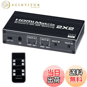�y���������zBLUPOW 4K60Hz�Ή� HDMI�}�g���b�N�X�Z���N�^�[ 2����2�o�� �ؑ֋@ ���z�� �X�v���b�^�[ HDMI2.0�EHDCP1.4�E3D�Ή� �ƒ�p�Q�[���@�ASTB�ABD���R�[�_�[��PC�ȂǑΉ� VA132 �F�F�u���b�N
