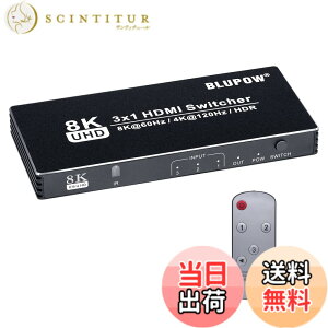 �y���������zBLUPOW 8K@60Hz 4K@120Hz�Ή�HDMI2.1�Z���N�^�[ 3����1�o�� hdmi�ؑ֊�X�C�b�`���[ PS5�EXbox�EBlu-ray palyer�EApple TV�EFire TV�ȂǑΉ� hdmi�؂�ւ��E���z�@�E�X�v���b�^�[ VA131N �F�F�u���b�N
