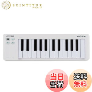 �y���������zArturia �A�[�g���A �L�[�{�[�h�E�R���g���[���[ MicroLab MK3 25����/�x���V�e�B�Ή����i�ʃX�����L�[�{�[�h/USB-C�ڑ� �F�F�z���C�g