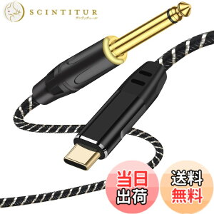 �y���������zUSB Type-C�M�^�[�P�[�u���A2M �y��p�^�C�vC - 6.35mm�I�X�ϊ��R�[�h�AiPhone 17/16/15�AiPad Pro�AiPad Air 5/4�AiPad 10�ASams-ung S24/S23/S22�APixel 8/7/6 Pro�AAndroid�X�}�z �F�F�u���b�N�A�T�C�Y�F2M