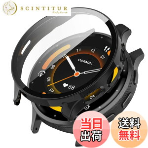 �y���������zKANOYO �Ή�GARMIN Venu 3 �P�[�X �����^ PC+�����K���X ��̌^ �����ȒP �ϏՌ� �S�ʕی� �K�[�~�� Venu 3 �J�o�[ ���h�~ �����ߗ� �w��h�~ venu 3 �p �J�o�[�i�u���b�N�j �F�F�u���b�N