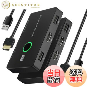�y���������z�y2026�V�o��zKVM�X�C�b�` AFFLIC HDMI KVM�ؑ֊� 2����1�o�� 4K@60Hz �Ή� �p�\�R�� 2 �䃂�j�^�[ 1 ��p �L�[�{�[�h�E�}�E�X�E�v�����^�[���L ����ғ� �������p HDMI �P�[�u�� 2 �{ + USB 