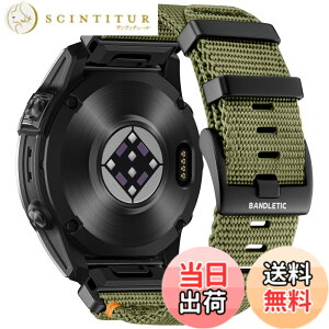 �y���������z[Bandletic] �K�[�~�� �x���g-22mm 26mm�����p ���ϋv�i�C���� �y�� �ʋC�� �X�|�[�c �o���h Garmin Fenix 8/8 Pro/7/7 Pro/Instinct 2X/3/Forerunner 965/955/945/Approach S62/S60/Instinct 3E/2/Quatix/Epix/Descent/E �F