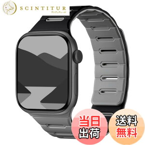 �y���������z[Bandletic]�A�b�v���E�H�b�`�p �o���h �}�O�l�b�g - Apple Watch�Ή��o���h �V���R�� ���ʒ��p �h�� 49mm/46mm/45mm/44mm/42mm Series Ultra/Ultra2/Ultra3/11/10/9/8/7/6/SE/5�Ή� �y�� �_�炩�� �F�F�u��