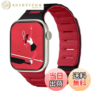 �y���������z[Bandletic]�A�b�v���E�H�b�`�p �o���h �}�O�l�b�g - Apple Watch�Ή��o���h �V���R�� ���ʒ��p �h�� 49mm/46mm/45mm/44mm/42mm Series Ultra/Ultra2/Ultra3/11/10/9/8/7/6/SE/5�Ή� �y�� �_�炩�� �F�F�u��