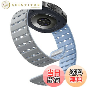 �y���������z[Bandletic] Galaxy watch 8 �o���h - �}�O�l�b�g�� �V���R���o���h Watch 8 44mm 40mm/ Watch 8 Classic 46mm �ɑΉ� N52���� �ʋC�� �ϊ� �h�� �y�� �j�����p �����p�o���h �F�F�O���[/�u���[