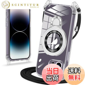 �y���������ziPhone 12 �P�[�X �N���A �����O�t�� Magsafe �Ή� �X�g���b�v�z���_�[ �c���X�^���h�@�\ ���|���X�g���b�v �������߉\ ����~�� �ω��� �Ռ��z�� �S�ʕی� ������ �V���v���f�U