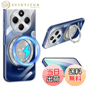 �y���������z�P�[�X �N���A 360°��]�X�^���h MagSafe�Ή� ���C�A���X�[�d�Ή� �ϏՌ� �J�o�[ �y�� ���^ �l�C �X�}�z�P�[�X ���� TPU + PC �ԍڃz���_�[�Ή� �F�F�N���A�A�T�C�Y�FXiaomi Redmi 14C