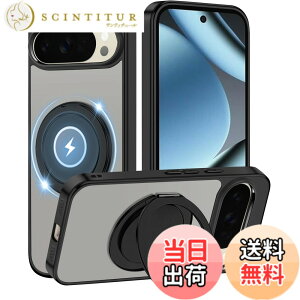 �y���������z�P�[�X �N���A �����O�t�� 360°��]�X�^���h �ϏՌ� �J�o�[ �y�� ���^ �l�C �X�}�z�P�[�X ���� PC + TPU �ԍڃz���_�[�Ή� �F�F�u���b�N�A�T�C�Y�FPixel 10 / Pixel 10 Pro