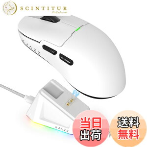 �y���������zATTACK SHARKxAJAZZ AJ159 �Q�[�~���O�}�E�X 2.4GHz�����ڑ� USB�P�[�u���ڑ� PAW3395�Z���T�[USB3.0�R�l�N�^ 1KHz�|�[�����O���[�g �F�F�z���C�g