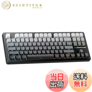 �y���������zATTACK SHARK M87PRO �R���p�N�g 3���[�h ���J�j�J���L�[�{�[�h Bluetooth/���C�����X/�L�� 2.4GHz TYPE-C 87�L�[ 80% �z�� RGB���C�g �z�b�g�X���b�v�Ή� �K�X�P�b�g�\�� �Q�[�~���O�L�[�{�[�h