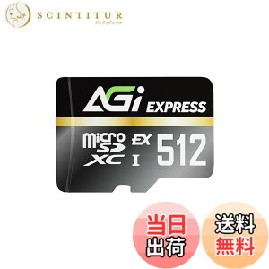 �y���������zAGI TF338 MicroSDXC Express�J�[�h 512GB �ő�Ǎ�800MB/s �ő发��700MB/s Nintendo Switch 2�œ���m�F�ς� SD7.1 EX UHS-I U3 V30 C10 4K���� �h�� �ϏՌ�