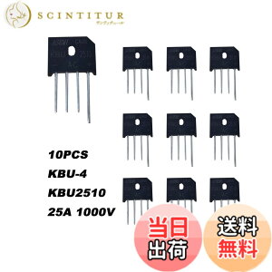 �y���������z�i10����jASEMI KBU2510�X���[�z�[���t���b�g�u���b�W�����_�C�I�[�hKBU-4�p�b�P�[�W25A1000V�d���A�_�v�^�p�c