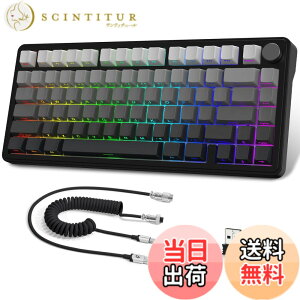 �y���������zATTACK SHARK X85���J�j�J���L�[�{�[�h�A�m�u�t��75%���C�����X�Q�[���L�[�{�[�h�APBT���v�����g�L�[�L���b�v�ABT 5.1/2.4 Ghz/USB-C�L���A�z�b�g�X���b�v�A���j�A�X�C�b�`�ARGB�ANKRO�APC
