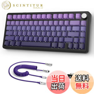 �y���������zATTACK SHARK X85���J�j�J���L�[�{�[�h�A�m�u�t��75%���C�����X�Q�[���L�[�{�[�h�APBT���v�����g�L�[�L���b�v�ABT 5.1/2.4 Ghz/USB-C�L���A�z�b�g�X���b�v�A���j�A�X�C�b�`�ARGB�ANKRO�APC