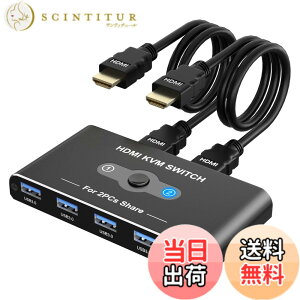 �y���������zKVM�X�C�b�` HDMI 2����1�o�� �p�\�R��2�䃂�j�^�[1��؂�ւ� 1��̃v�����^�[��2��̃p�\�R���Ŏg�p �L�[�{�[�h/�}�E�X/�v�����^�[/���̃f�o�C�X�Ή� USB�X�C�b�`