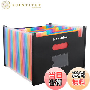 �y���������zLOOKSHINE �h�L�������g�X�^���h A4�� ���R 24�|�P�b�g�t�@�C�� �P�[�X �I�t�B�X ���� ���[ (�J���[, 24����) �T�C�Y�F24 Pocket