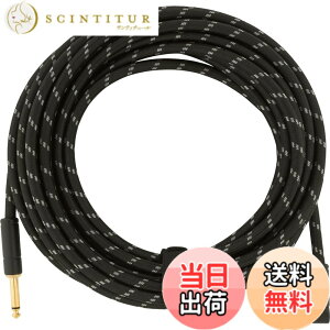 �y���������zFender �V�[���h�P�[�u�� Deluxe Series Instrument Cable, �F�F�u���b�N�c�C�[�h�A�T�C�Y�F25'