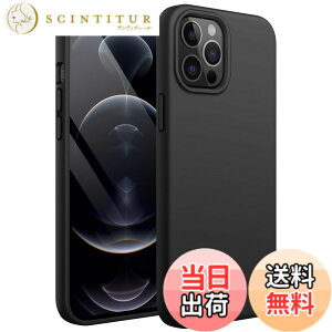 �y���������zJETech iPhone12 Pro Max �V���R���P�[�X (12ProMax 6.7�C���`��p) �V���L�[�\�t�g�^�b�`�S�ʕی�P�[�X �}�C�N���t�@�C�o�[���C�j���O�t���ϏՌ��J�o�[ �F�F�u���b�N
