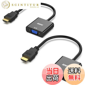 �y���������zBENFEI VGA - HDMI �A�_�v�^�[ �I�[�f�B�I�T�|�[�g����� 1080P �𑜓x������� �A�_�v�^�[ �F�F�u���b�N�A�T�C�Y�F2��