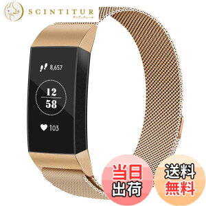 �y���������zVancle �R���p�`�u�� Fitbit Charge 3 �o���h/Charge 4 �o���h �~���l�[�[���[�v�o���h �����x���g �}�O�l�b�g���b�N�t�� �F�F���[�Y�S�[���h�A�T�C�Y�FLarge
