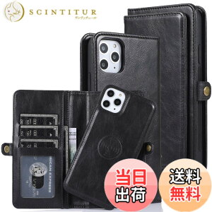 �y���������zfor iPhone 11 Many Card Slots 2in1 Detachable Wallet Case �F�F�u���b�N�A�T�C�Y�FiPhone 11 Pro