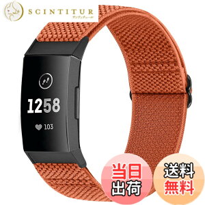 �y���������zRunostrich �R���p�`�u�� Fitbit Charge 4 / Fitbit Charge 3 / Charge 3 SE �i�C�����e���X�|�[�c�o���h�����p�X�g���b�`�o���h �X�g���b�v �F�F�I�����W