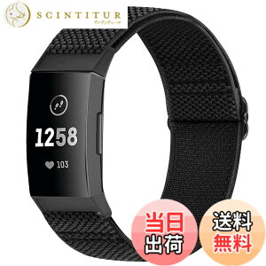 �y���������zRunostrich �R���p�`�u�� Fitbit Charge 4 / Fitbit Charge 3 / Charge 3 SE �i�C�����e���X�|�[�c�o���h�����p�X�g���b�`�o���h �X�g���b�v �F�F�u���b�N