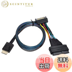�y���������zCABLECC PCI-E 3.0 M.2 MKEY TO OCULINK SFF-8612 SFF-8611 PCIE NVME SSD 2260�����U.2 SFF-8639�P�[�u���p�̃z�X�g�A�_�v�^�[ �F�F�u���b�N SFF-8639-SF-8611�A�T�C�Y�F50cm