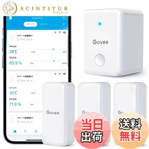 �y���������zGovee WiFi �����x�v ���x�v ���x�v �f�W�^�� ���C�����X �����x �����΍� �A���[�� �ُ�ʒm �C���e���A �R���p�N�g �Z���T�[3�� �Q�[�g�E�F�C1�� �΍� �����x�Ǘ� ���� �n���� �