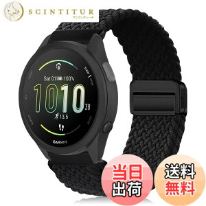 �y���������z[KeeFos] 20mm �o���h Garmin(�K�[�~��) Forerunner 570 42mm/165/245/645/Approach S50/S44/Vivoactive 6/Vivoactive 5/Venu Sq 2/Venu 2 Plus �Ή� �����o���h �i�C�����f�� ���C�o�b�N�� �}�O�l�b�g���o�b�N�� ��