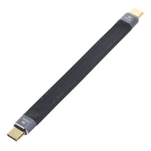 �y���������zCablecc USB-C Extension Cable Flat Slim FPC Data Cable for Laptop & Phone 13cm �F�FBlack Type C Male to Male 10Gbps