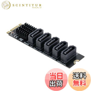 �y���������zCablecc NGFF �L�[ B+M ���� SATA 3.0 6Gbps 5�|�[�g �A�_�v�^�[ �R���o�[�^�[ �|�[�g JMB575 2280 �F�FBlack B/M-key to 5 SATA