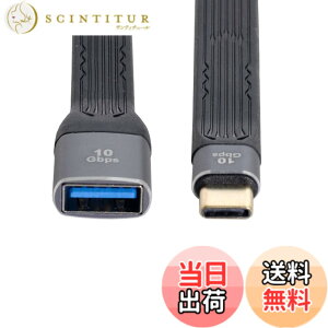 �y���������zCablecc USB-C Extension Cable Flat Slim FPC Data Cable for Laptop & Phone 13cm �F�FBlack Type C Male to Type A Female 10Gbps