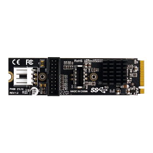 �y���������zCablecc USB 3.1 �t�����g�p�l���\�P�b�g Type-E t - M-Key NVME NGFF Express�J�[�h�A�_�v�^�[ �}�U�[�{�[�h ASM3242 �`�b�v�Z�b�g�p �F�FBLACK NVME CARD
