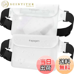 �y���������zSpigen ���S�h�� �|�[�` �P�[�X ���� 2�Z�b�g IPX8�F�� �C �v�[�� �A�E�g�h�A �X�}�z �O�d�`���b�N �x���N�� PVC ��e�� �E�G�X�g�|�[�` �h���o�b�O A620 �F�F�X�m�[�E�z���C�g�A�T
