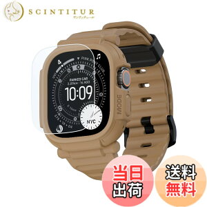 �y���������zelkson Apple Watch Ultra 3/2/1 �o���p�[�P�[�X�o���h 49mm �X�N���[���v���e�N�^�[ �����K���X Quattro Pro�V���[�Y ��� iWatch�p �~���^���[�O���[�h�̏�v�ȕی�J�o�[ �ϏՌ� �u���b�N 