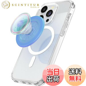 �y���������zPopSockets Japan - �|�b�v�\�P�b�c �W���p�� PopGrip MagSafe Opal Blue �A�_�v�^�[�����O�t�� �I�p�[�� �u���[ �N���A MagSafe ���E���h �|�b�v�O���b�v �X�}�z�O���b�v&�X�^���h �F�F�u���[