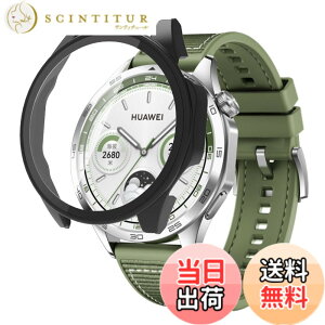 �y���������zfor HUAWEI WATCH FIT 3 �p �P�[�X �K���X�t�C���� ��̌^�P�[�X PC+�K���X�f�� �w��h�~ �ϏՌ� �����ȒP �F�F�u���b�N�A�T�C�Y�FWATCH GT 4 46mm