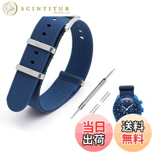 �y���������z[Jumpsunfun] 20mm ���v�o���h for Omega X Swatch Speedmaster MoonSwatch �I���K�ƃX�E�H�b�` �X�s�[�h�}�X�^�[ ���[���X�E�H�b�`�p �~���^���[�i�C�������v�x���g �F�F�u���[