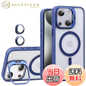 �y���������zKanyaku �p�̃P�[�X MagSafe�Ή� �����Y�ی� �X�^���h �X�g���b�v�z�[���t�� �F�F�u���[�A�T�C�Y�FIphone15plus